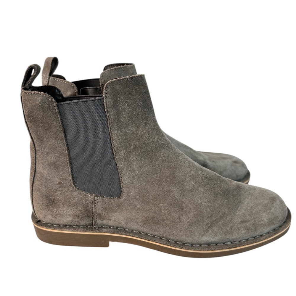 The Rail Mens Suede Chelsea Boots With Rubber Soles Size Grey Classic Casualcore